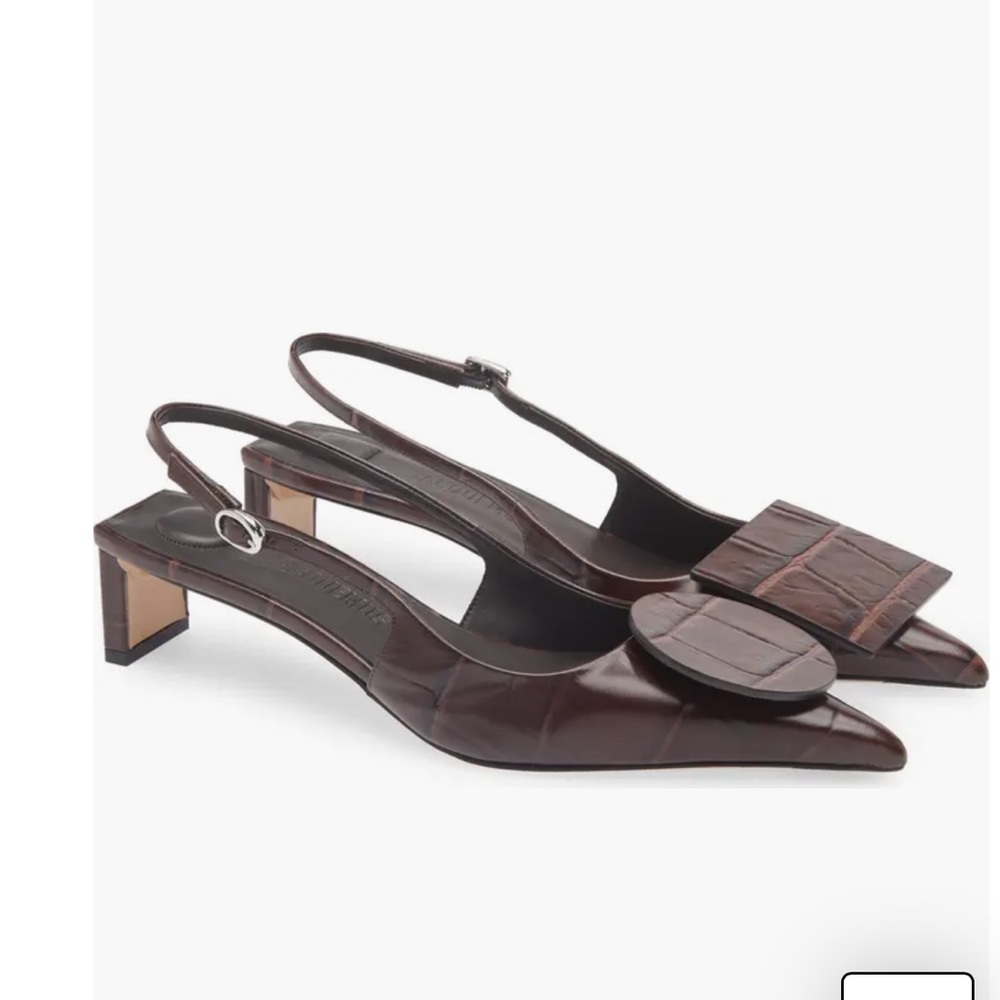 JACQUEMUS
Duelo embellished croc-effect leather slingback 39 - Picture 2 of 7